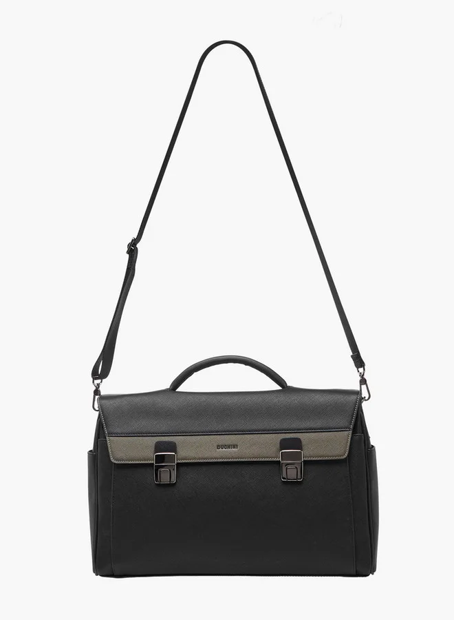 DUCHINI BLACK Men Detachable Strap Portfolio Bag for Men | Best Price UAE